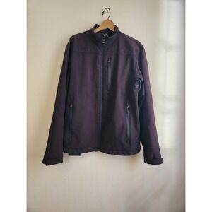 Weatherproof Mens Softshell Jacket Brown Full Zip Fleece Lined Small